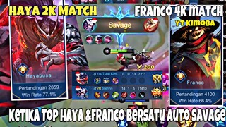 Stenly Hayabusa & Franco 4000 MATCH Bersatu Auto Savage ! ft @Kimoba Mobile Legends