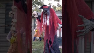 Halloween Yard Display #halloween2024 #witch #tinytim #chainsawmassacre #clown #creepy scary