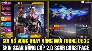 GÓI ĐỒ VÒNG QUAY VÀNG MỚI TRONG OB36 CỰC ĐẸP, HÉ LỘ 3 SKIN SÚNG NÂNG CẤP MỚI TRONG OB36 | Free Fire