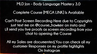 MLD Jon Course Body Language Mastery 3.0 Download