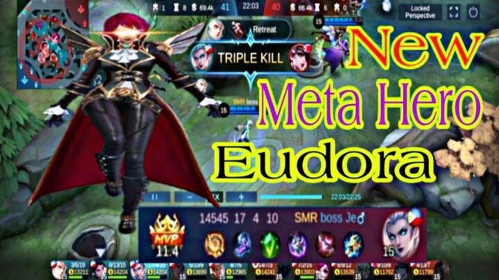 Main Rank pertama kali pke Eudora, Niatnya Belajar. Tapi knp malah dpt MVP dan musuh kejang"?🤣🤣🤣