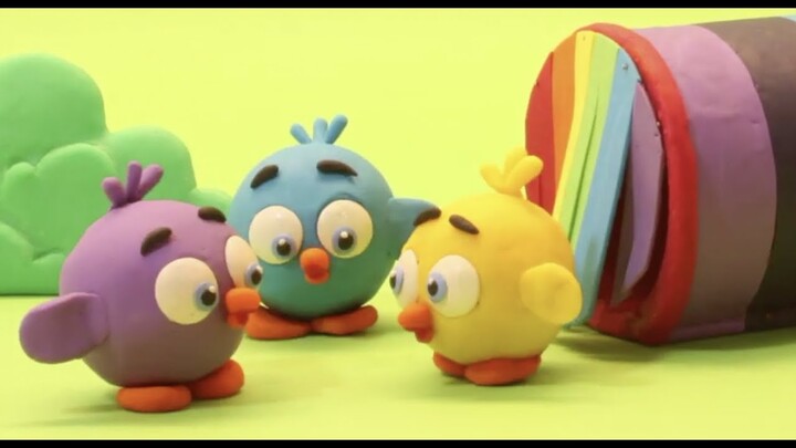 3 funny chicken Stop motion cartoon for children - BabyClay
