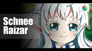 Menggambar Schnee Raizar Dari Anime The New Gate