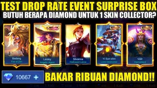 TEST DROP RATE EVENT SURPRISE BOX DI ORIGINAL SERVER! BAKAR RIBUAN DIAMOND DEMI SKIN COLLECTOR MLBB