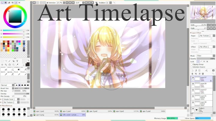 Elfie under curtain【 Art process | Timelapse 】