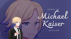 (Digital Art) menggambar Michael Kaiser dari Blue Lock