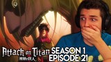 TITAN EREN VS. THE FEMALE TITAN | Attack on Titan REACTION Episode 21