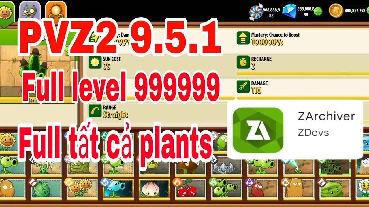 Hướng dẫn hack max level cây và mở khoá cây trong Plants vs zombies 2 -  BiliBili