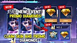 515 EVENT ALL SKIN 1 DIAMONDS ONLY! CLAIM FREE SKIN AND PROMO DIAMONDS! MOBILE LEGENDS 2022