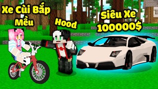 REDHOOD THỬ THÁCH DÙNG SIÊU XE $1000 ĐẤU VỚI XE $1 CỦA MỀU TRONG MINECRAFT*REDHOOD MUA SIÊU XE