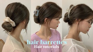 (Eng sub) 머리 예쁘게 묶는 법🧡 | 헤어 바렛 | 집게핀 | 로우번 low bun hairstyles