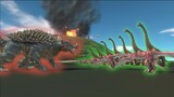 ANGUIRUS Vs 1000 unit in Volcano map | Animal Revolt Battle Simulator