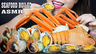 ASMR SEAFOOD BOILED(BIG MOUTH SNAIL,SNOW CRAB,SLIPPER LOBSTER,ABALONE) EATING SOUND| LINH-ASMR 먹방