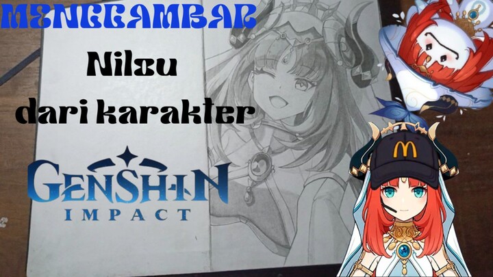 Melanjutkan menggambar Nilou karakter dari Genshin Impact (END)