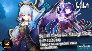 Genshin Impact 3.1 - (No Retries) Spiral abyss 36 stars [#VCreator]