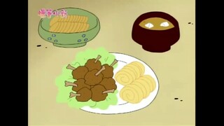 [Crayon Shin-chan] The Nohara family eats potato chips with crispy chicken legs, drinks tofu soup an