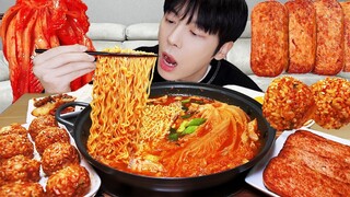 MUKBANG | 직접 만든 김치 라면 & 계란, 스팸, 두부 김치 먹방 | RECIPE TOFU KIMCHI FIRE NOODLES, EGG SPAM EATING