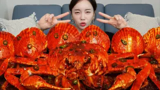 [Mukbang ASMR] 새빨간 🦀 대게 전복 가리비 해물찜 & 치즈 볶음밥 까지 ! SnowCrab Abalone Seafood Boil Eatingshow Ssoyoung