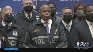 Mayor Adams, Police Officials Give Update On NYPD Officer Killed, Another Wounded In Harlem Shooting