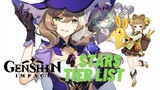 Guide 4 stars Tier List Genshin Impact