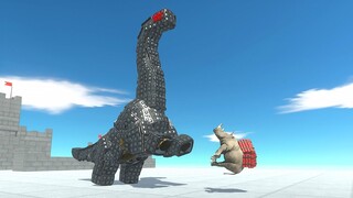 Explosive Rhino against Mecha Units - Animal Revolt Battle Simulator