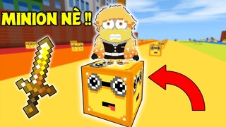 THỬ ĐẬP 100 LUCKY BLOCK "MINIONS" TRONG Mini World !!