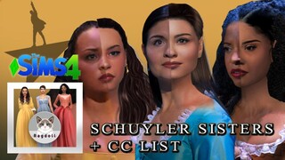 SIMS 4 | CAS |  The Schuyler sisters 💃👯‍♀ Satisfying CC build + CC list