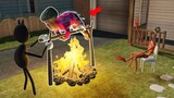 Scary Teacher 3D Animation - Siren Head, Cartoon Cat Trap Scary Teacher Fireplace Prank