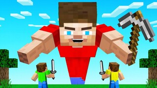 Hunters VS Speedrunner BUT I Have MEGA STRENGTH! (Minecraft)