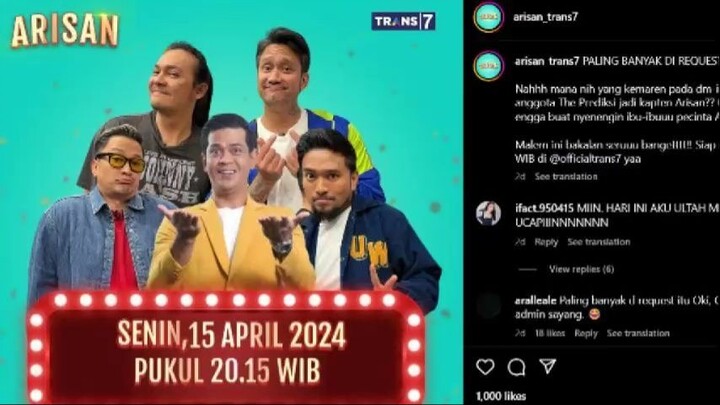 Arisan Trans7 FULL (15/04/24) Spesial Anggota Prediksi