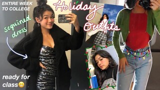 wearing HOLIDAY *PARTY* OUTFITS to my college classes (õ.O)