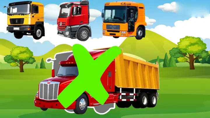 Wrong Head Monster Truck Cars Excavator Bulldozer Crane Big Truck Cars Cartoon