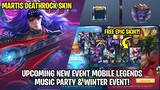UPCOMING  WINTER EVENT & MUSIC EVENT MLBB! (MARTIS DEATHROCK FREE SKIN?) - Mobile Legends