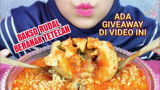 GIVEAWAY..!!! ASMR BAKSO RUDAL BERANAK TETELAN MERCON | ULUL ASMR MUKBANG INDONESIA