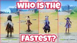 Sayu vs Ayaka vs Mona vs Razor race - Who is the fastest & longest speed? | Genshin impact