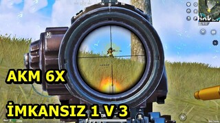 AKM 6x - İMKANSIZ 1 V3 BATUR GAME YARGI DAĞITIYOR SOLO SQUAD PUBG MOBİLE