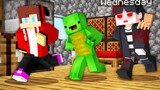 JJ and Mikey Escape Crazy WednesDay House - in Minecraft Maizen JJ & Mikey Nico Cash Smirky Cloudy