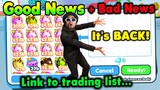 TRADING IS FINALLY BACK! And More 😥Sad News in Pet Simulator X
