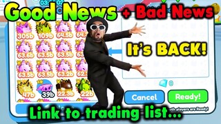 TRADING IS FINALLY BACK! And More 😥Sad News in Pet Simulator X