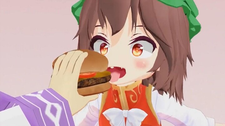 [MMD Oriental] Chen, kamu bisa makan burger keju