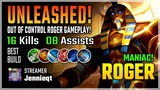 Unleashed! Roger Best Build 2020 Gameplay by jennieqt | Diamond Giveaway | Mobile Legends