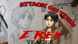 menggambar mamga / anime ATTACK ON TITAN KARAKTER EREN YEAGER