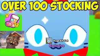 Unboxing Over 100 Christmas Stocking In Roblox Pet Simulator X