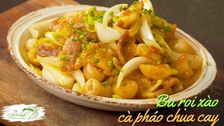 Ba Rọi Xào Cà Pháo Chua Cay lạ miệng - Bacon Stir-fry with white eggplant | Bếp Cô Minh Tập 275