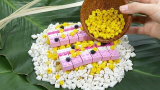 LEGO BANH CHUNG เค้กข้าวเหนียวเวียดนามสแควร์ในชีวิตจริง - Stop Motion Cooking ASMR