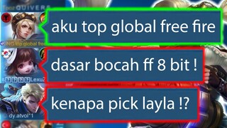 Prank Jadi Top Global Free Fire, Buat Tim Ngamuk - Mobile Legends