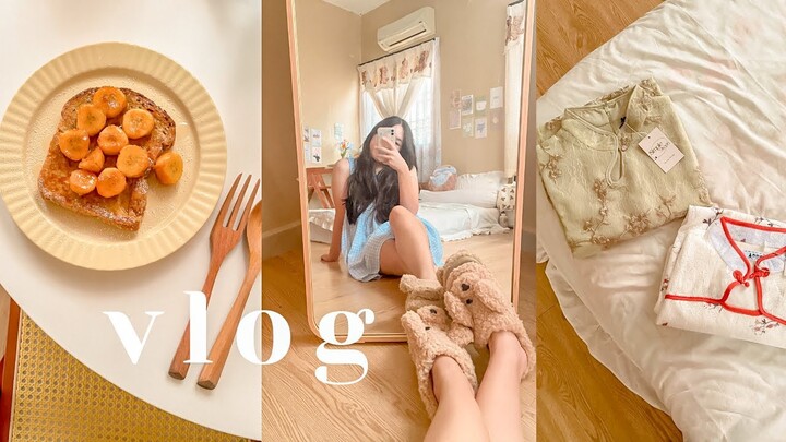 vlog ♥︎ shopee haul, making banana french toast, cleaning and YouTube goals