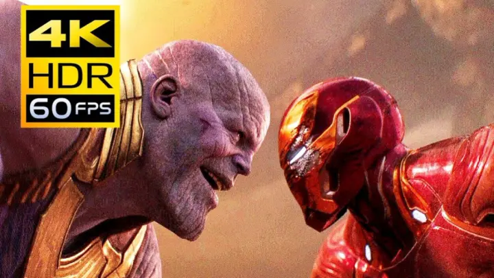 4K Ultra HD [Iron Man vs Thanos] No matter how strong the nano armor is, it can't resist the iron fi