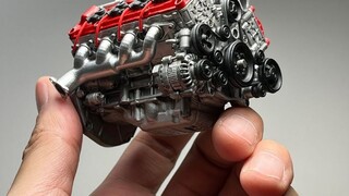 [Model] Relaxation and decompression: assembling a mini V8 engine model | Author: kota scale model