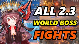 👑 Triple Crown C1R1 Hutao VS ALL 2.3 World Bosses | Genshin Impact